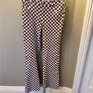 Hollister Brown & White Checkered Pants